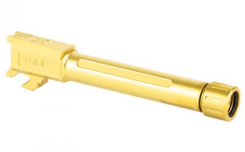 True Precision Barrel, 9MM, Threaded 1/2x28, Fits Springfield Hellcat Pro, Titanium Nitride Finish, Gold TP-SHCPB-XTG