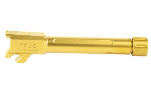 True Precision Barrel, 9MM, Threaded 1/2x28, Fits Springfield Hellcat Pro, Titanium Nitride Finish, Gold TP-SHCPB-XTG