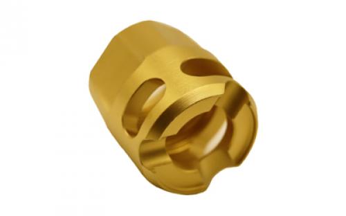 True Precision Y-Micro Comp, Compensator, 9MM, Fits 1/2-28 Threads, Titanium Nitride Finish, Gold TP-YMICRO-G