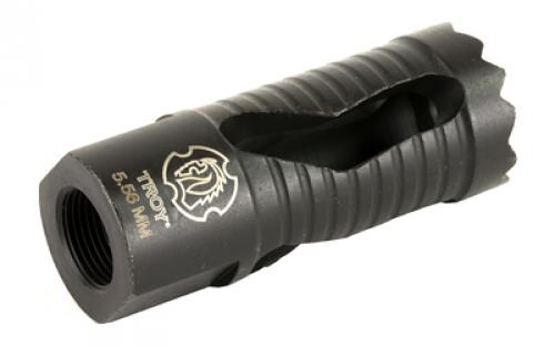 Troy Medieval Muzzle Brake, 556NATO, 1/2X28HR, Fits AR Rifles, Black Finish SBRA-MED-05BT-00