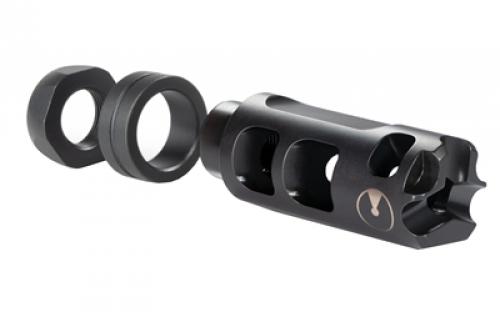 Ultradyne USA Pulse Compensator Muzzle Brake with Timing Nut, AR, 223/556, 1/2-28 Thread, .750 Outside Diameter, 416 SS, Black Nitride Finish UD11160