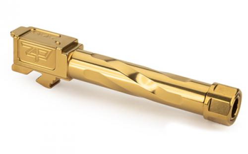 Zaffiri Precision Pistol Barrel, Threaded 1/2x28, 9MM, 4.02, TiN Finish, Gold, For Glock 19 Gen 1-5 ZP19BTG