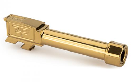 Zaffiri Precision Pistol Barrel, Threaded 1/2x28, 9MM, 3.4, TiN Finish, Gold, For Glock 43 ZP43BTG
