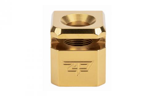 Zaffiri Precision Blowhole, Compensator, 9MM, TiN Finish, Gold, 1/2x28, Fits Glock 43/43X/48 ZP.COMP.43.G