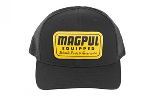 Magpul Industries Equipped Trucker Hat, Black with Gold Patch, One Size Fits Most MAG1179-001