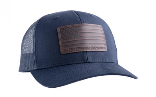 Magpul Industries Standard Leather Patch Trucker Hat, Navy, One Size Fits Most MAG1212-410