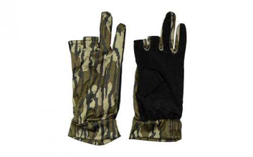 Primos Stretch Fingerless Gloves, Mossy Oak Bottomland Camo PS6681