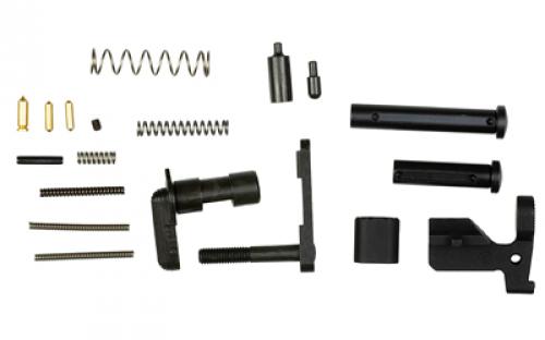 Aero Precision M5 Lower Parts Kit, For AR10, Includes Takedown/pivot Spring, Takedown/pivot detent, M5 .308 Takedown pin, M5 .308 Pivot pin, M5 .308 Bolt Catch, Bolt Catch Spring, Bolt Catch Buffer, Bolt Catch Roll pin, Safety Selector, Safety Selector Spring, Safety Selector Detent, Buffer Retainer, Buffer Retainer Spring, Magazine Catch Body, Magazine Catch Spring, and Extended 