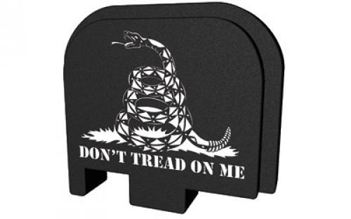 Bastion Slide Back Plate, Don't Tread On Me, Black and White, Fits Glock 43 GL-043-BW-75DTOM