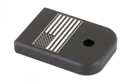 Bastion American Flag, Magazine Base Plate, Black, Fits Glock 9/40 BASGL-940-BW-USAFLG
