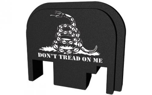 Bastion Slide Back Plate, Don't Thread On Me, Black and White, Fits Glock BASGL-SLD-BW-75DTOM