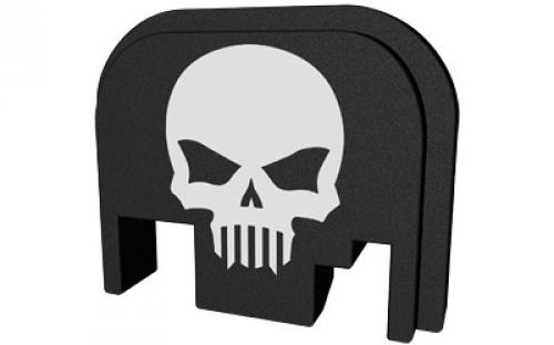 Bastion Slide Back Plate, Skull, Black and White, Fits Glock BASGL-SLD-BW-BTSKUL