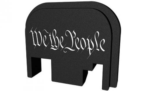 Bastion Slide Back Plate, We The People, Black and White, Fits All Glock Except 42 & 43 BASGL-SLD-BW-PEPLTX
