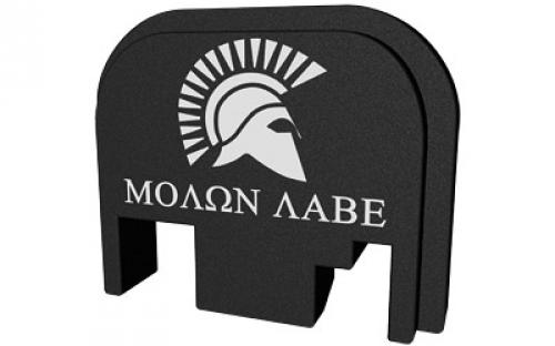 Bastion Slide Back Plate, Molon Labe, Black and White, Fits All Glock Except 42 & 43 BASGL-SLD-BW-SMOLON