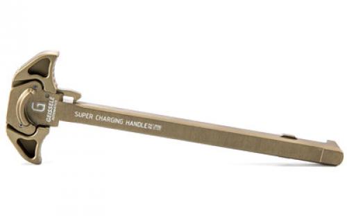 Geissele Automatics Airborne Charging Handle, Low Profile Lever Design, 7075-T6 Aluminum, Ambidextrous, Desert Dirt Color Finish, Fits AR 15, Product Finishes, Shade Variations and Other Imperfections Are Normal Due to the Manufacturing Process 05-497S