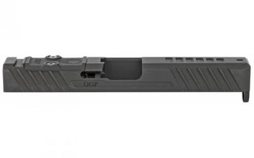Grey Ghost Precision Stripped Slide, For Glock 17 Gen 4, Dual Optic Cutout Compatible With Leupold DeltaPoint Pro or Trijicon RMR With Supplied Shim Plate (Correct Length Screws Included), Comes With A Custom G10 Cover Plate And Proper Screws For Use Without Optic Installed, Version 3 Slide Pattern, Black Nitride Finish GGP-17-4-OC-V3