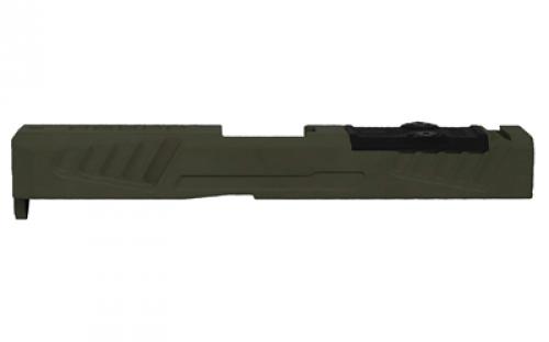 Grey Ghost Precision GGP-19 Stripped Slide, Version 5, Trijicon RMR/Leupold DPP Optic Cut, Cerakote Finish, Olive Drab Green, For Glock 19 Gen 3 GGP-19-3-OC-ODG-V5