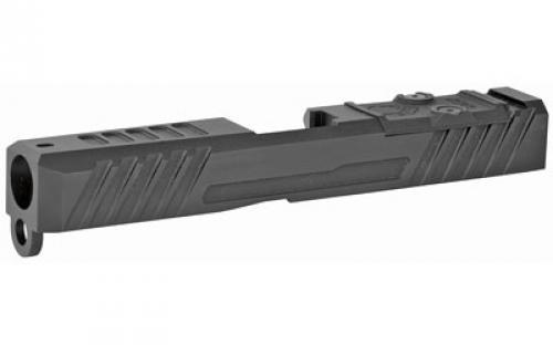 Grey Ghost Precision Stripped Slide, For Glock 19 Gen 3, Dual Optic Cutout Compatible With Leupold DeltaPoint Pro or Trijicon RMR With Supplied Shim Plate (Correct Length Screws Included), Comes With A Custom G10 Cover Plate And Proper Screws For Use Without Optic Installed, Version 3 Slide Pattern, Black Nitride Finish GGP-19-3-OC-V3