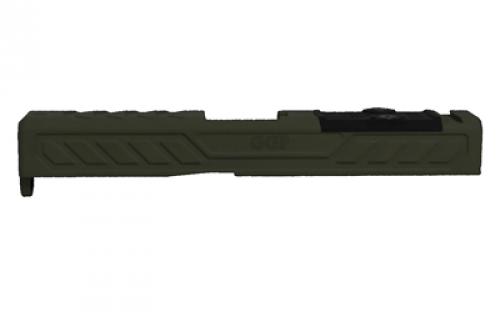 Grey Ghost Precision GGP-19 Stripped Slide, Version 6, Trijicon RMR/Leupold DPP Optic Cut, Cerakote Finish, Olive Drab Green, For Glock 19 Gen 5 GGP-19-5-OC-ODG-V6