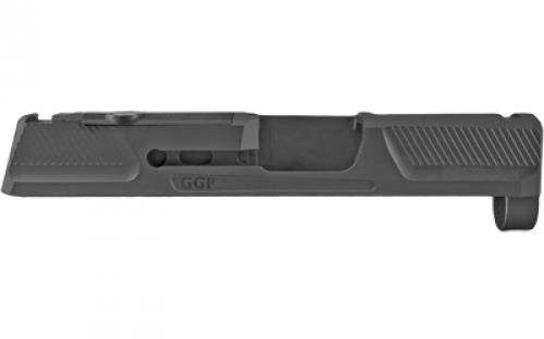 Grey Ghost Precision Stripped Slide, For Sig P365, Version 2, Optic Cutout Compatible With Shield RMS-C and ROMEO ZERO w/ Supplied Screws, Includes G10 Cover Plate When Not Running an Optic, Version 2 Slide Pattern, DLC Finish, Black GGP-365-BLK-2