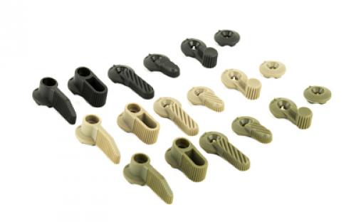 Hera USA Multi-Purpose Safety Selector. 5 Interchangeable polymer switches in 3 Colors. Black, FDE, Green, 15 Switches total 11-06