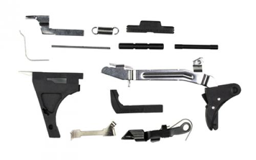 Lone Wolf Distributors Completion Kit for Full Size, Includes the Following Parts: LWD-UTH - Lone Wolf Universal Trigger Housing (w/ LWD-1882 - LWD .40 Ejector), Glock Trigger with Trigger Bar (Fits Gen3 and Gen4), LWD-342 - LWD 3.5 lb Connector, LWD-ESLL - LWD Extended Slide Lock Lever Black, LWD-7496 - LWD Extended Slide Stop 3 pin, LWD-350-6 - LWD Trigger Spring 6 lb., LWD-420 