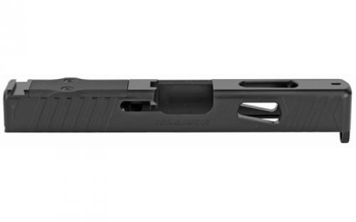 Rival Arms Match Grade Upgrade Slide for Glock 19 Gen 3, DOC Footprint, Front and Rear Serrations, Satin Black Quench-Polish-Quench (QPQ) Finish RA-RA10G205A