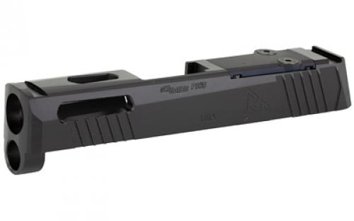 Rival Arms Sig P365 Slide w/ Shield RMSC Footprint, A1, Recessed Slide Cuts, Front/Rear Serrations, Three Window Cuts For More Efficient Cooling and Airflow, Matte Black RA-RA10P002A