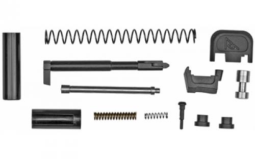 Rival Arms Glock Slide Completion Kit, For Glock 9MM Gen3/Gen4, Black Finish, Kit Includes Striker (Firing Pin) Spring, Extractor, Striker (Firing Pin) Safety Spring, Back Cover Plate, Extractor Depressor Plunger, RA Precision Striker (Firing Pin), Striker (Firing Pin) Spacer Sleeve, Depressor Plunger Spring, Striker (Firing Pin) Safety, Spring Loaded Bearing, Striker (Firing Pin)