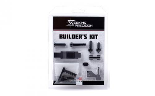 Seekins Precision Builder's Kit, Lower Receiver Parts Kit, 223 Rem/556NATO, Seekins Trigger Guard, Seekins Mag Release, Seekins Bolt Catch, Seekins Ambi Safety, Seekins Take Down Pins, Pins, Detents and Springs Needed for Build 0011510063