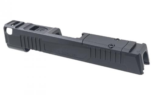 Sharps Bros. Improved Slide, Fits Sig P365/P365X/P365XL, Integrated Compensator, RMSC Footprint Optic Cut, Nitride Finish, Black, Included Optic Plate, Does Not Include Barrel, Sights, or Internals SB365XL-IMP
