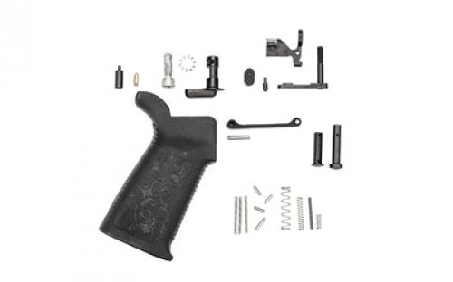 Spike's Tactical Lower Receiver Parts Kit Without Fire Control Group/Trigger Group, 223 Rem/556NATO, Includes Safety Selector, Bolt Catch, Magazine catch, Billet Magazine Catch Button, Front Pivot Pin, Rear Take Down Pin, Aluminum Trigger Guard w/Spring Loaded Detent, Bolt Catch Spring, Disconnect Spring, Magazine Catch Spring, Safety Selector Spring, Buffer Retainer Spring, Safet