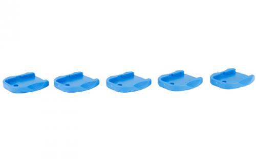 TangoDown Vickers Tactical Base Pad, For Glock, Fits 9/40/357SIG/45GAP Double Stack Magazines, Blue Color, Five Pack VTMFP-001BLU