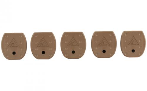 TangoDown Vickers Tactical Magazine Floor Plate, For Glock 9MM, 40S&W, 357Sig, 45GAP, Tan, Five Pack VTMFP-001BRN
