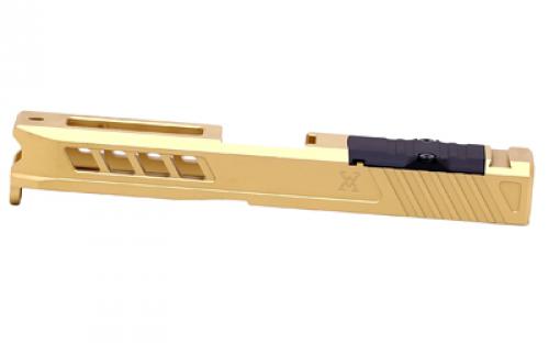 True Precision Axiom Slide, For Glock G19 Gen3, Gold TiN Finish, RMR Optic Cut & Cover Plate TP-G19S-G-RMR