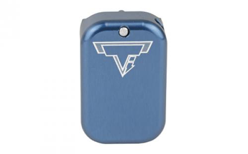 Taran Tactical Innovation Base Pad, For Glock 17/22, +3/+4, Small, Titanium Blue Finish GBP940-004