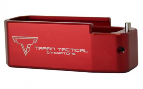 Taran Tactical Innovation PMAG Base Pad for AR15, +5, Red Finish PMBP-03