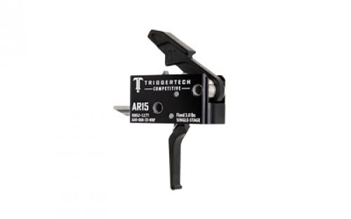 TriggerTech Trigger, Competitive Flat Trigger, Single Stage, 3LB Pull Weight, PVD Finished Hammer and Trigger Shoe, Anodized Finish, Black, Fits AR-15 AR0-SBB-33-NNF