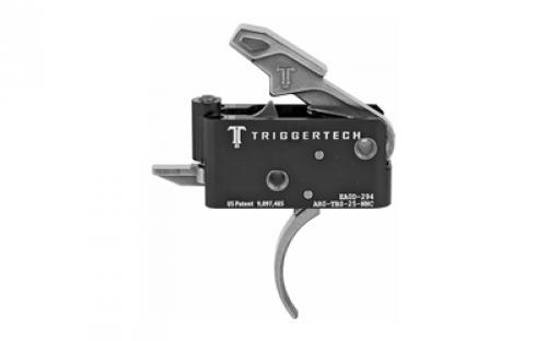TriggerTech Trigger, 2.5-5.0LB Pull Weight, Fits AR-15, Adaptable Curved Trigger, Two Stage, Adjustable, Stainless Finish, Includes Installation Tools, Instruction Book, & TriggerTech Patch AR0-TBS-25-NNC