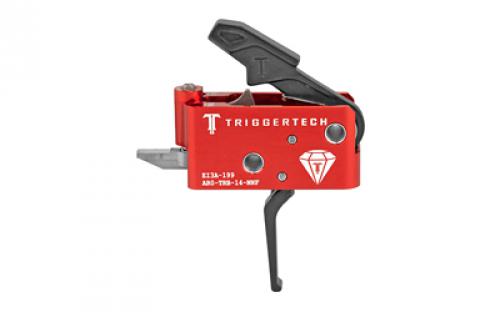 TriggerTech Trigger, 1.5-4.0LB Pull Weight, Fits AR-15, Diamond Flat Trigger, Right Hand, Adjustable, Black Finish, Includes Installation Tools, Instructions Book, & TriggerTech Patch AR0-TRB-14-NNF
