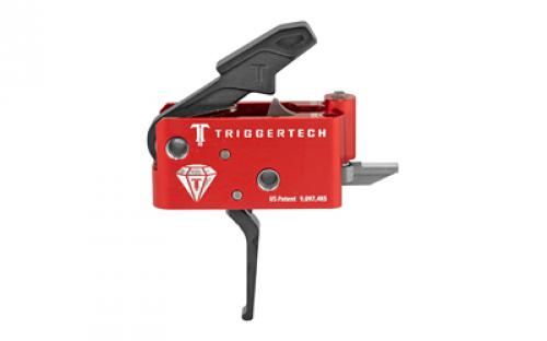 TriggerTech Trigger, 1.5-4.0LB Pull Weight, Fits AR-15, Diamond Flat Trigger, Right Hand, Adjustable, Black Finish, Includes Installation Tools, Instructions Book, & TriggerTech Patch AR0-TRB-14-NNF
