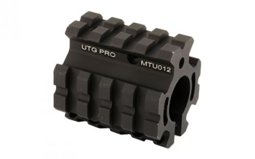 Leapers, Inc. - UTG Model 4/15 Gas Block, Fits AR Rifles, Low Profile Quad Rail Gas Block for .75" Barrel, Black MTU012