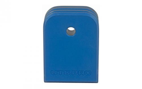 Leapers, Inc. - UTG +0 Base Pad, Aluminum, Matte Blue Color, Anodized Finish, Fits Glock Double Stack Small Frame Magazines PUBGL01B