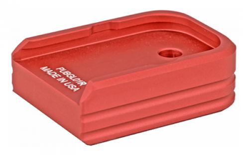 Leapers, Inc. - UTG +0 Base Pad, Aluminum, Matte Red Color, Anodized Finish, Fits Glock Double Stack Small Frame Magazines PUBGL01R