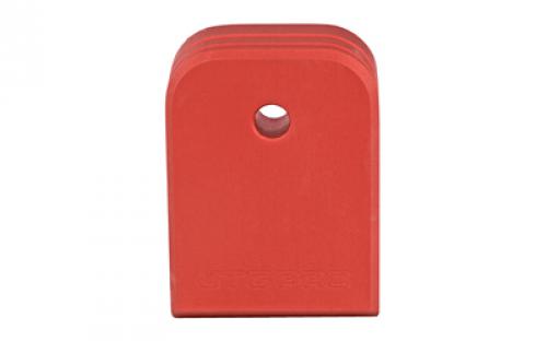 Leapers, Inc. - UTG +0 Base Pad, Aluminum, Matte Red Color, Anodized Finish, Fits Glock Double Stack Small Frame Magazines PUBGL01R
