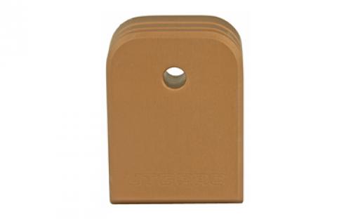 Leapers, Inc. - UTG +0 Base Pad, Aluminum, Matte Bronze Color, Anodized Finish, Fits Glock Double Stack Small Frame Magazines PUBGL01Z