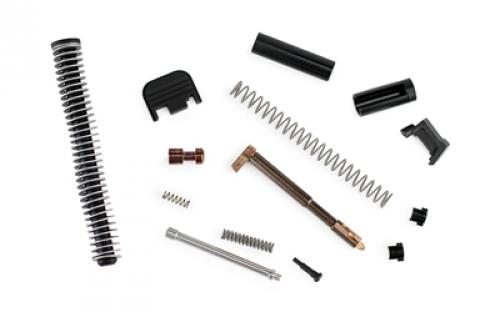 Zaffiri Precision UPK, Upper Parts Kit, For Glock 17/34 Gen 1-3, Includes Firing Pin and Spring, Firing Pin Spacer Sleeve, Firing Pin Channel Liner, Spring Cups, Safety Plunger and Spring, Extractor, Extractor Depressor Plunger Assembly, Slide Recoil Cover Plate, Guide Rod 17.34.UPK