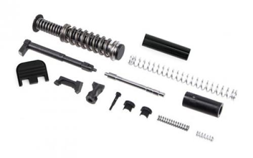 Zaffiri Precision UPK, Upper Parts Kit, For Glock 43/43X/48, Includes Firing Pin and Spring, Spring Cups, Safety Plunger and Spring, Extractor w/LCI, Extractor Deprssor Plunger Assembly, Slide Recoil Cover Plate, Recoil Spring Assembly (Guide Rod) G43.UPK