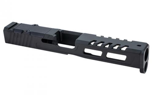Zaffiri Precision ZPS.2, Optics Ready Stripped Slide, RMR Footprint, Lightening Cuts, Cerakote Finish, Armor Black, For Glock 19 Gen 5, Includes Black Anodized Optics Plate Cover and Screws ZPS.2.19.G5.BLK