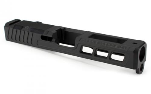 Zaffiri Precision ZPS.3, Optics Ready Stripped Slide, RMR Footprint, Lightening Cuts, Cerakote Finish, Armor Black, For Glock 19 Gen 3, Includes Black Anodized Optics Plate Cover and Screws ZPS.3.19.BLK